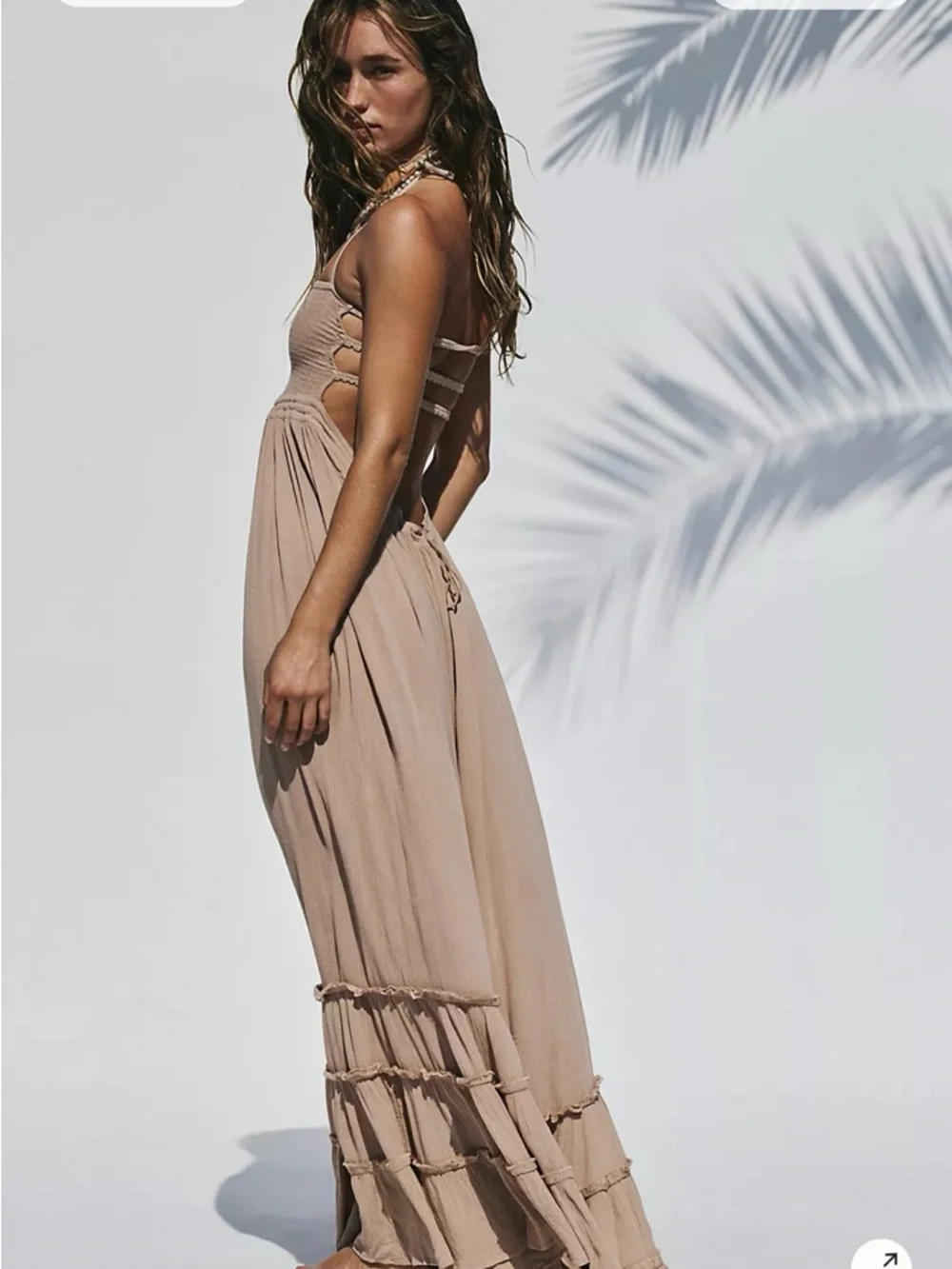 Free People tan Maxi Halter Dress - Picture 5 of 7